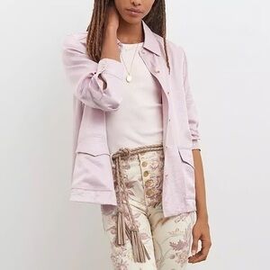 Anthropologie Current Air Clemence Lilac Shimmer Size M Medium Shirt Jacket